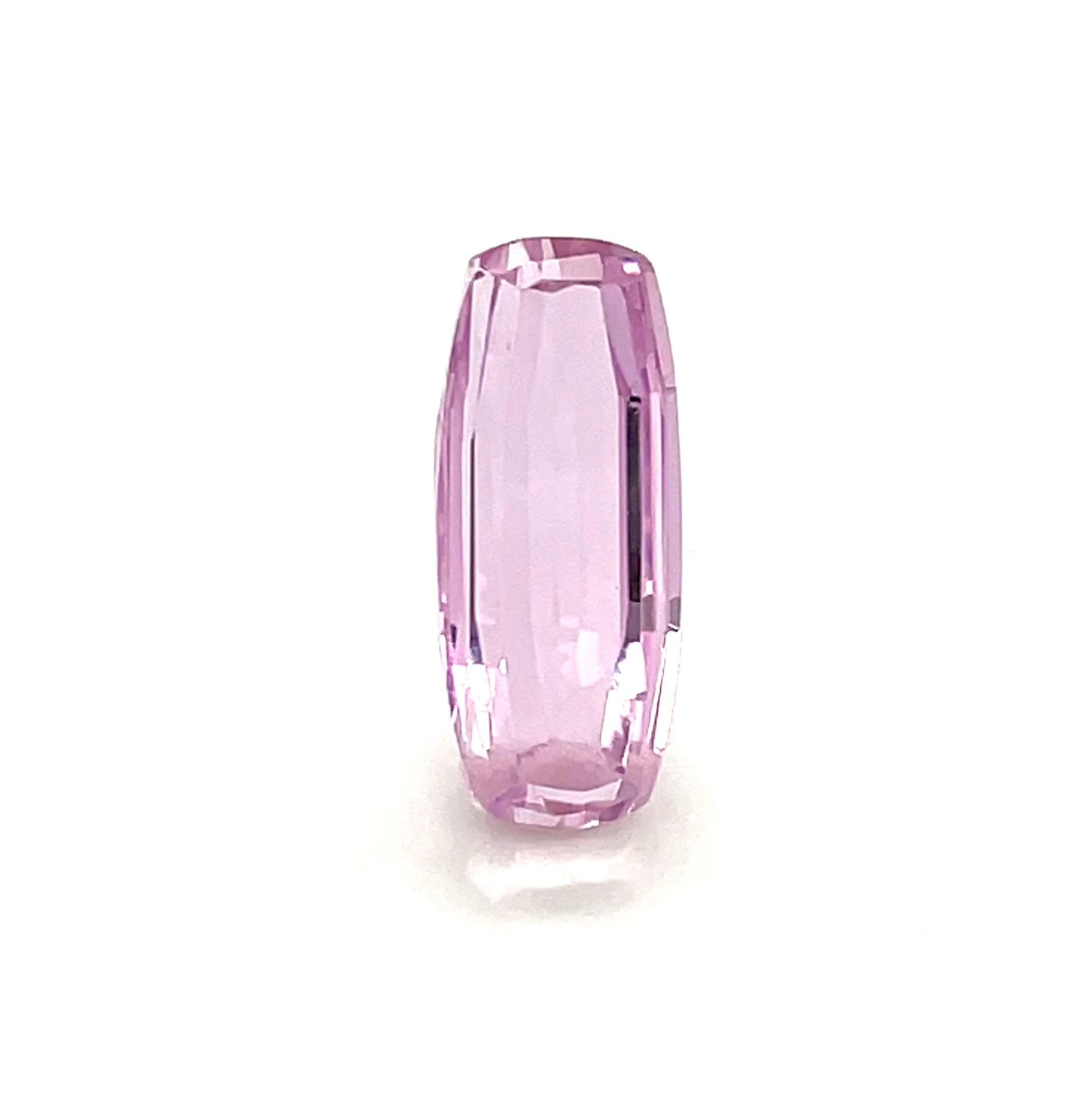 Artisan 10.17 Carat Pink Kunzite, Modified Elongated Cushion, Unset Loose Gemstone