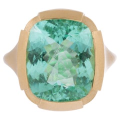 10.17ct Paraiba Tourmaline 18k Yellow Gold Ring by Geoffrey Good