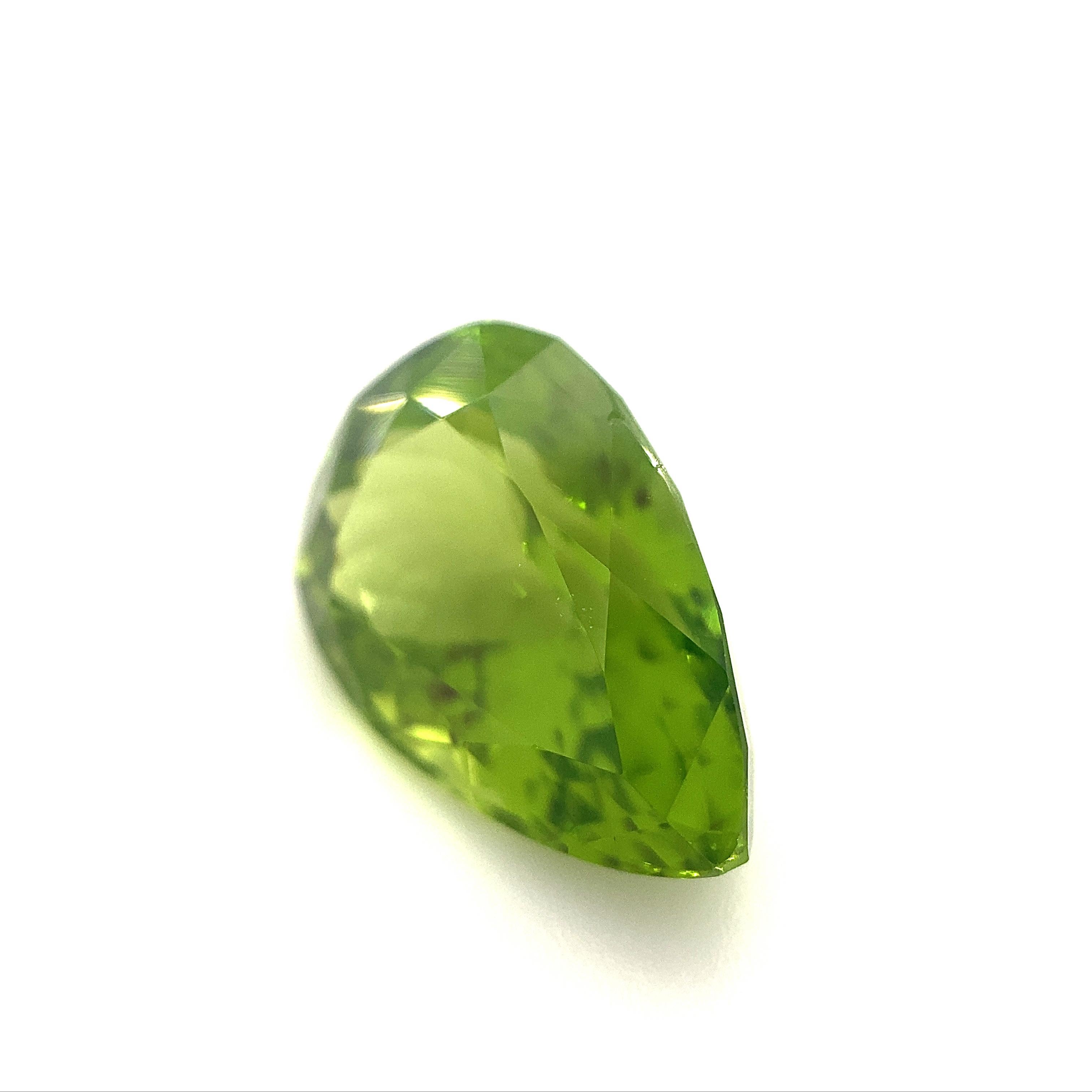 10.17ct Pear Peridot GIA Certified For Sale 5