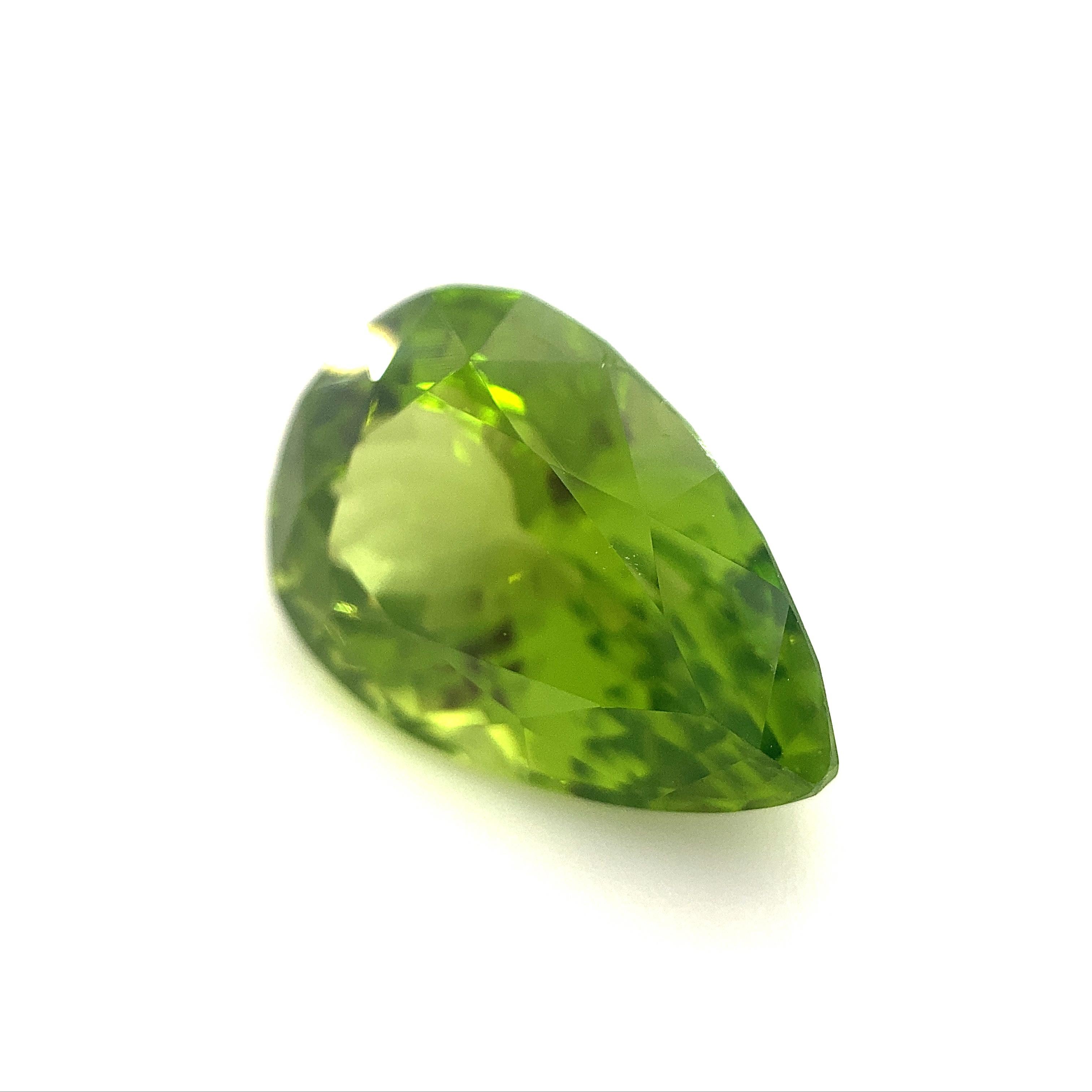 10.17ct Pear Peridot GIA Certified For Sale 6
