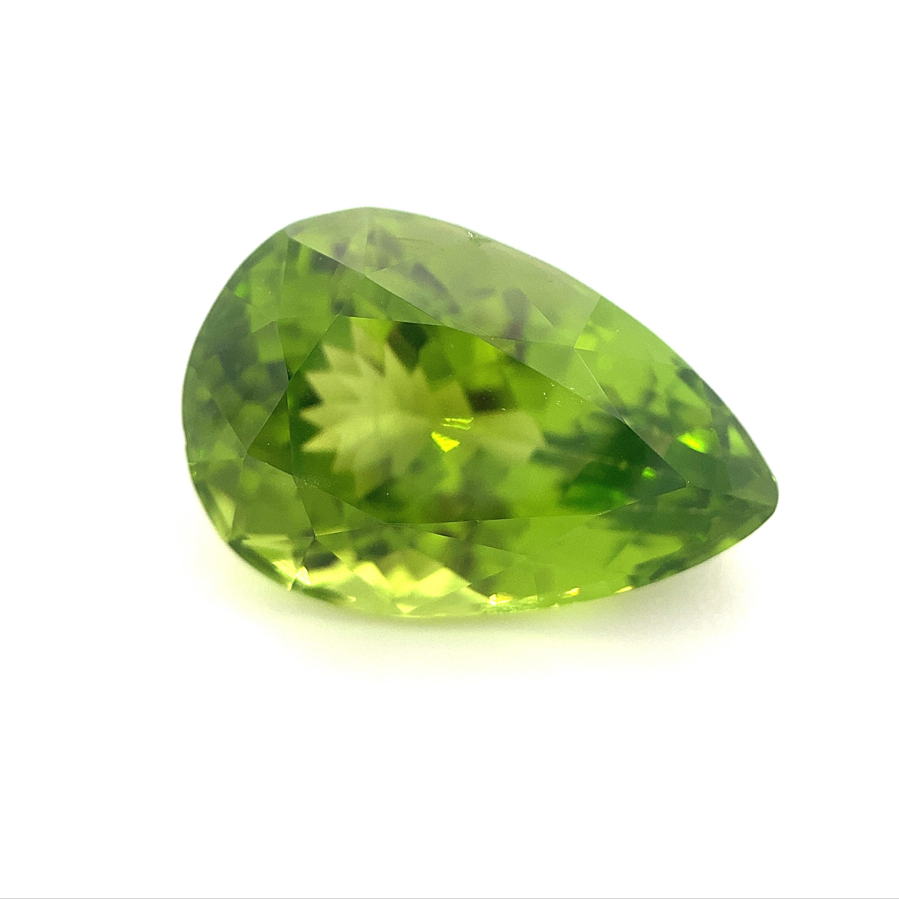 10.17ct Pear Peridot GIA Certified For Sale 7