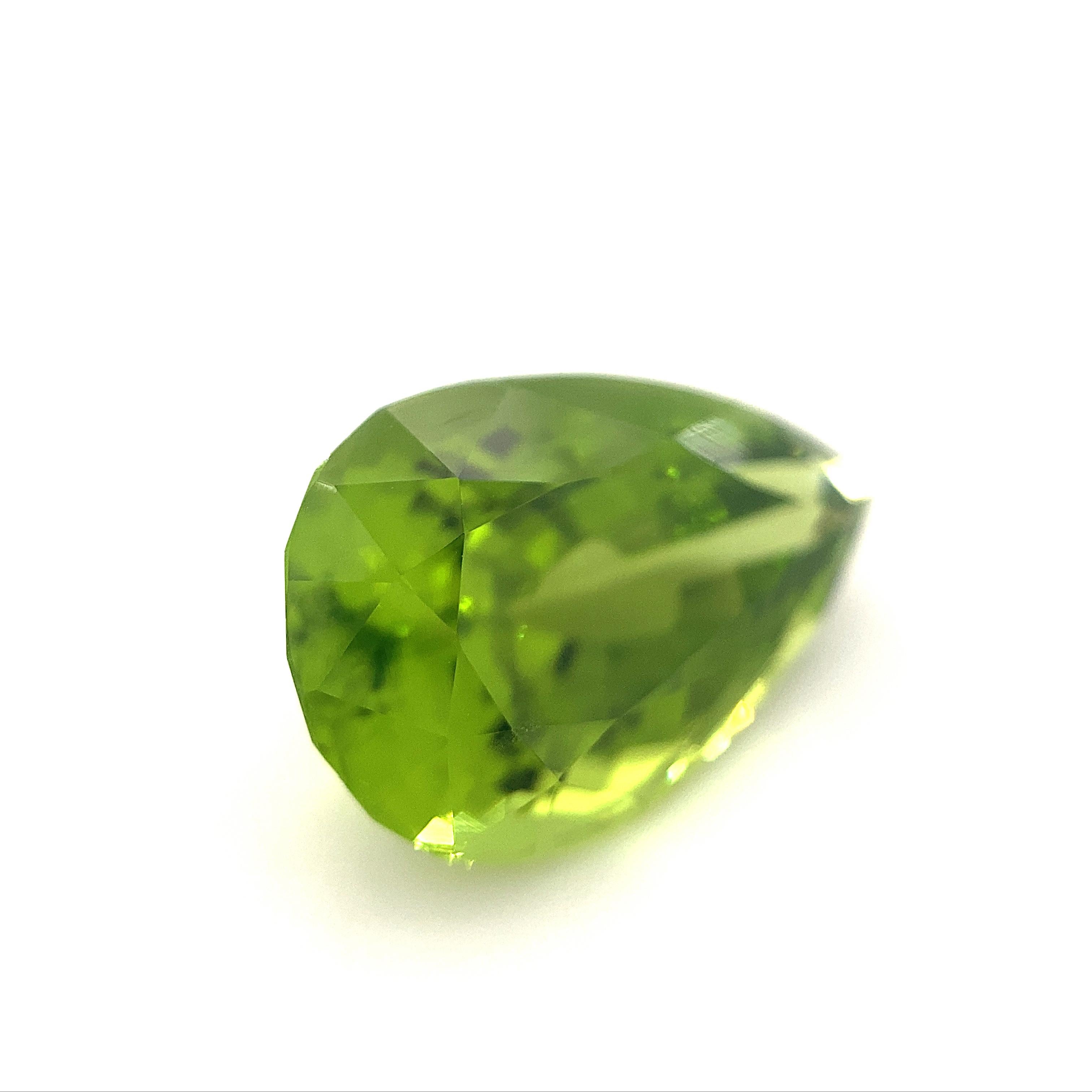 10.17ct Pear Peridot GIA Certified For Sale 1