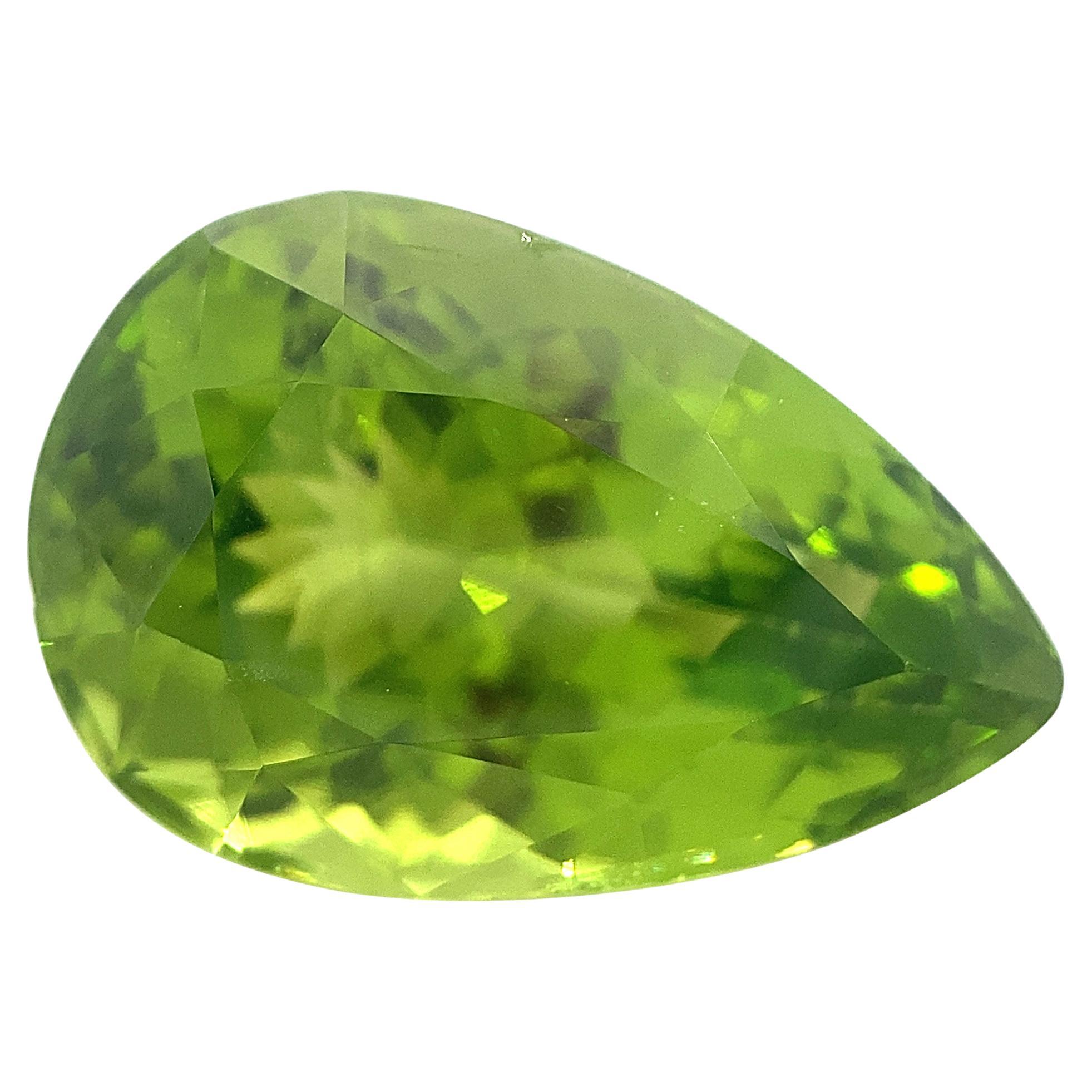 10.17ct Pear Peridot GIA Certified For Sale