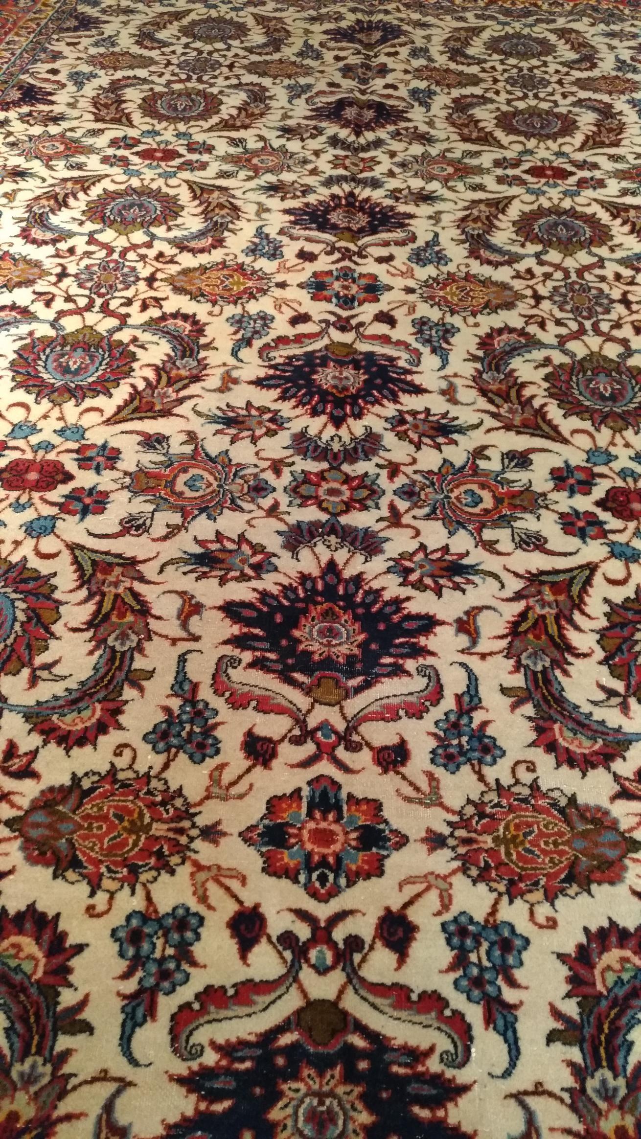 Late 19th Century 1018 - Beautiful Very Fine Isfahan Carpet, Hand-Knotted For Sale