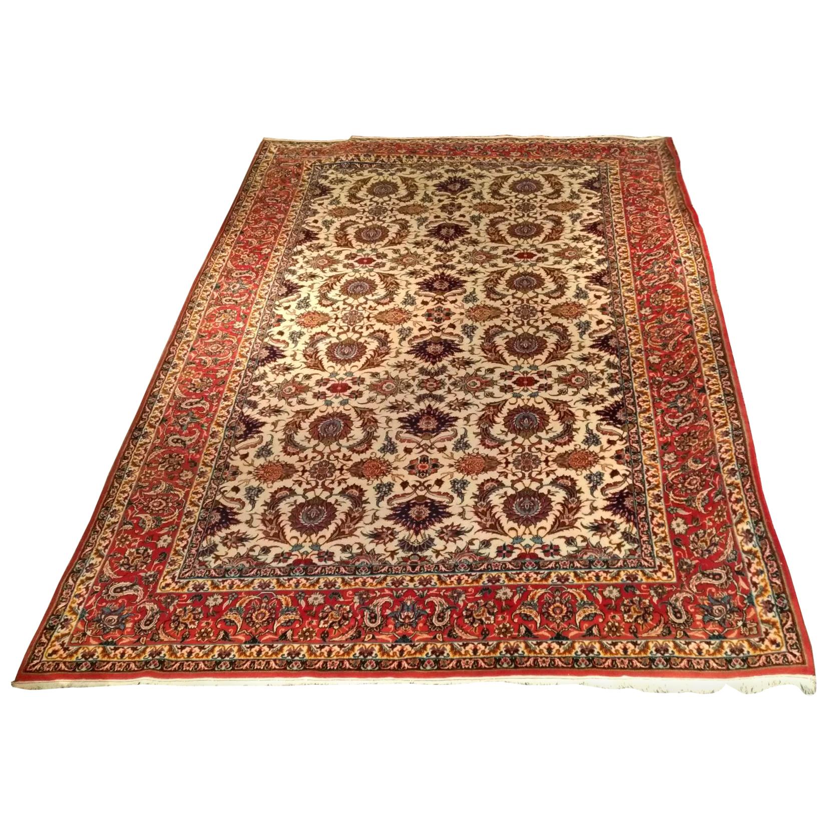 1018 - Beautiful Very Fine Isfahan Carpet, Hand-Knotted For Sale