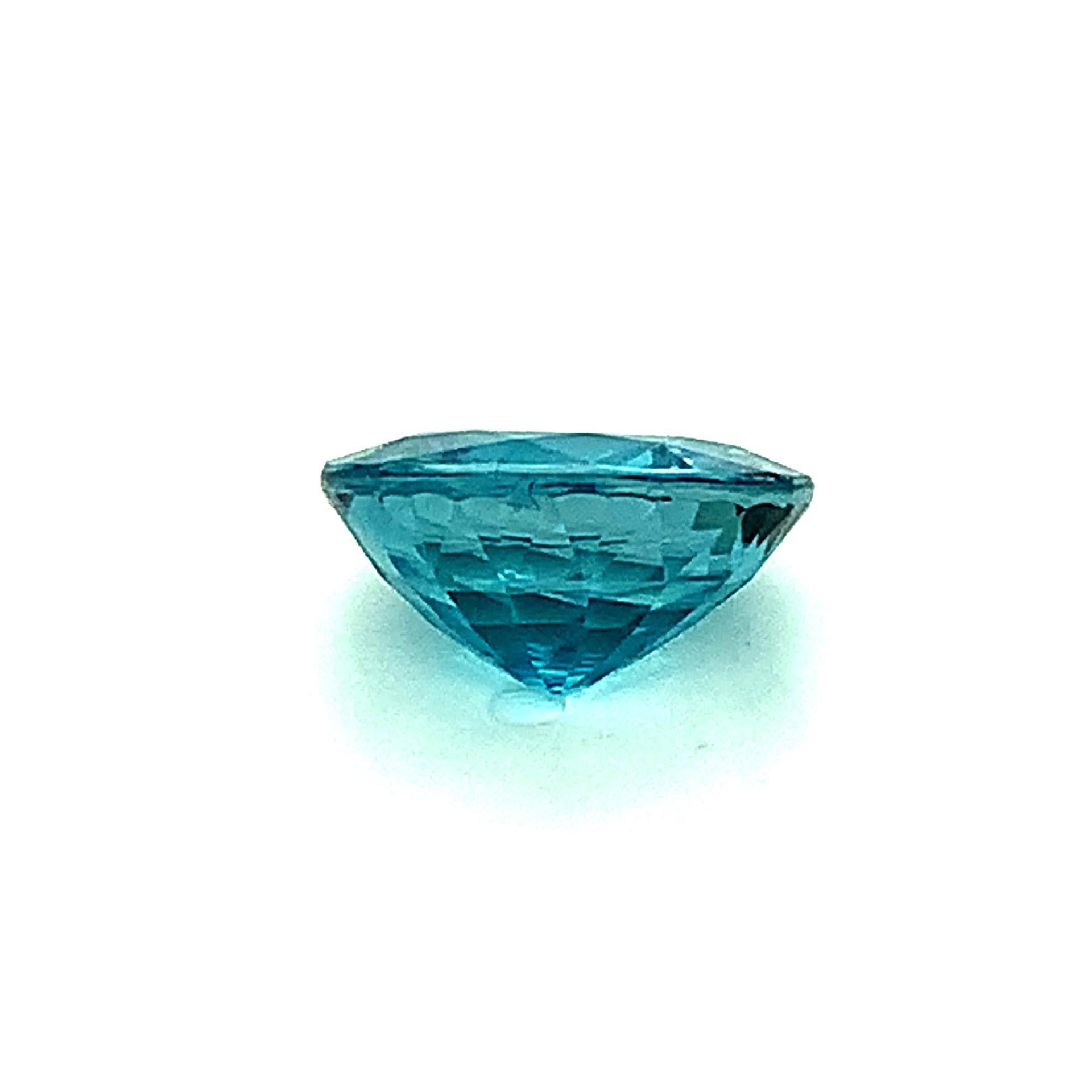 10.18 Carat Round Blue Zircon, Unset Loose Gemstone   In New Condition For Sale In Los Angeles, CA