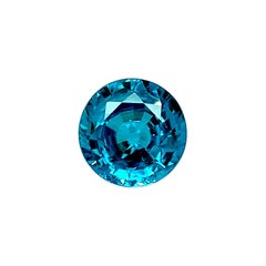 Zircon bleu rond de 10,18 carats, pierre précieuse non sertie pour pendentif ou collier