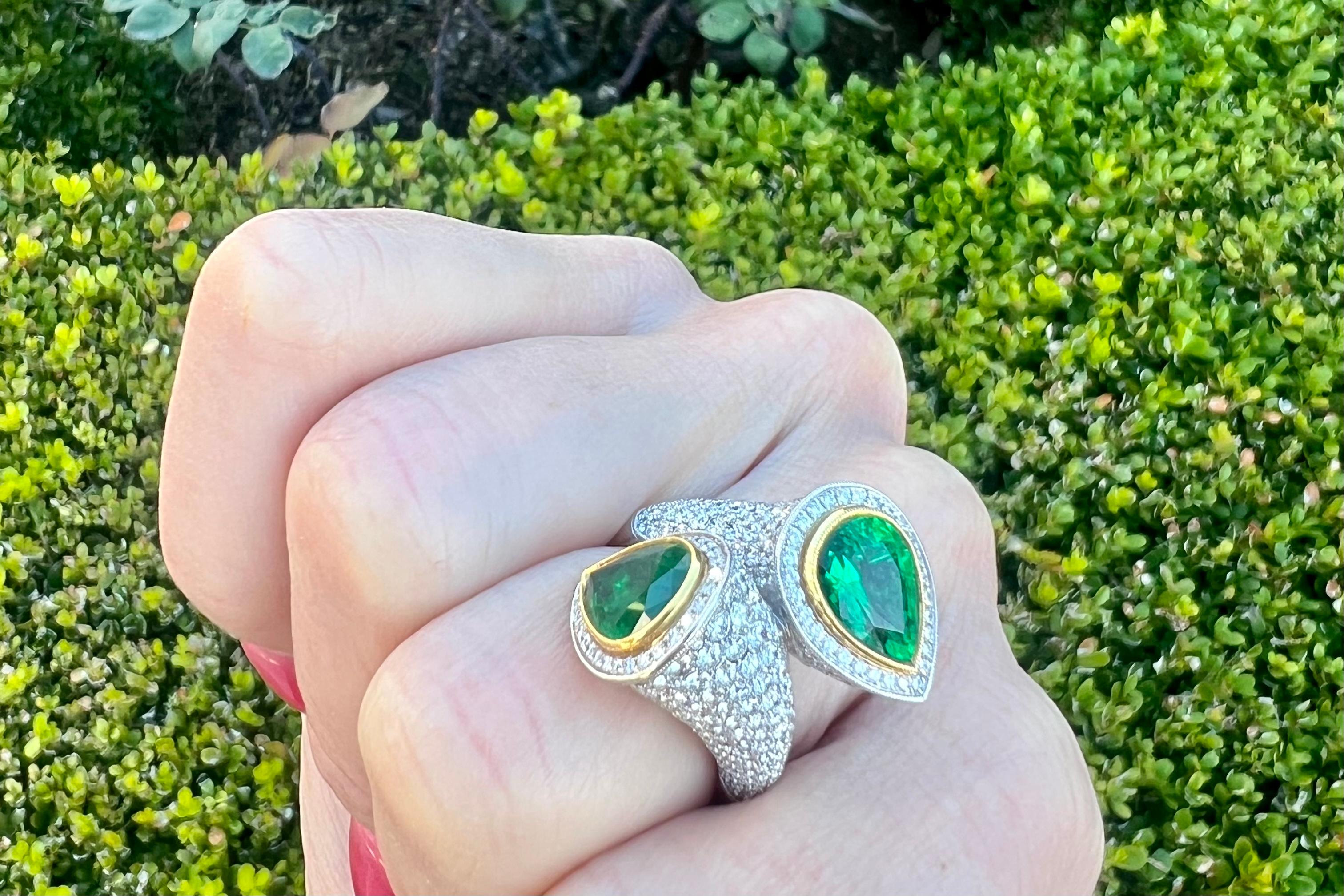 Belle Époque 10.18 Carat Colombian Emerald and Diamond 