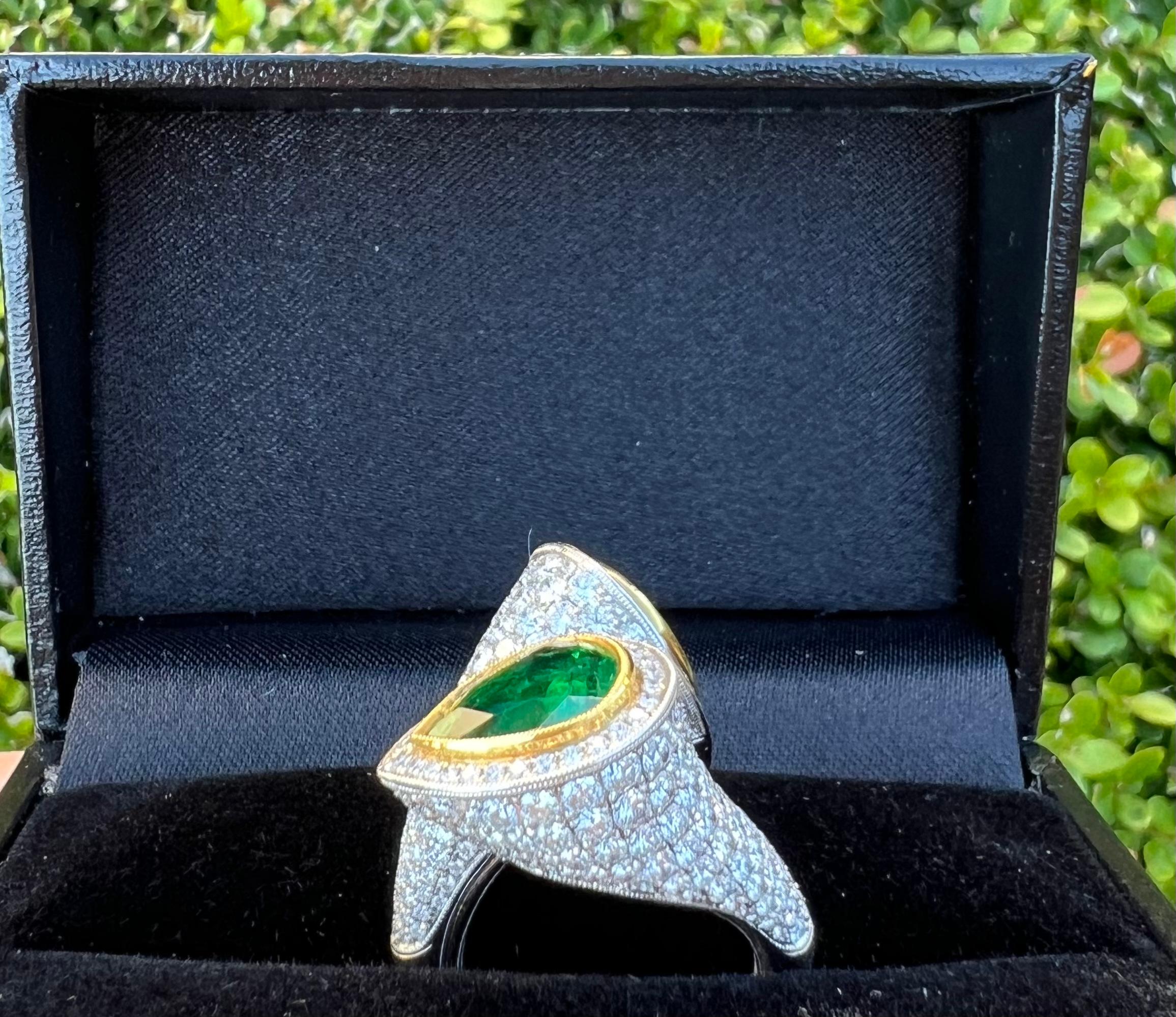 10.18 Carat Colombian Emerald and Diamond 