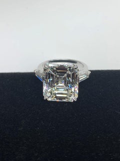 10.18 Carat Emerald Cut Diamond Set in Platinum Ring