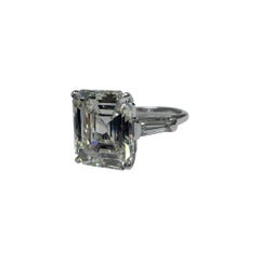 10.18 Carat Emerald Cut Diamond Set in Platinum Ring