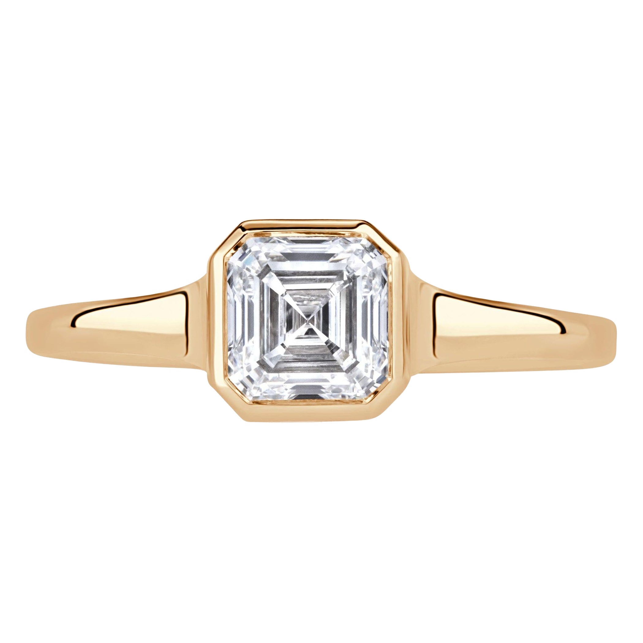 1.01ct Asscher Cut Diamond Engagement Ring