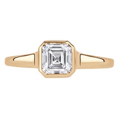 1.01ct Asscher Cut Diamond Engagement Ring