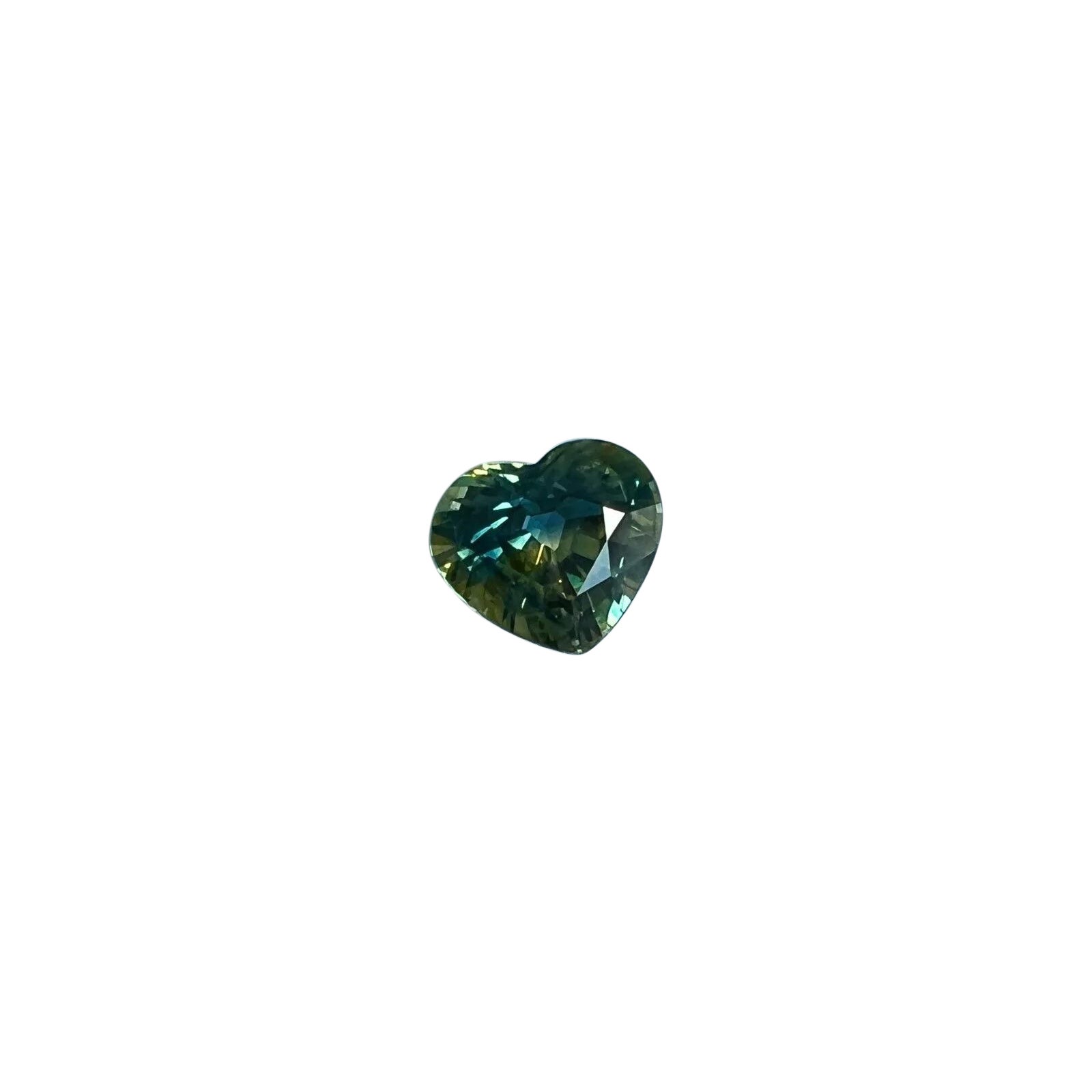 1.01ct Bi Color Blue Green Australian Sapphire No Heat Heart Cut IGI Certified For Sale