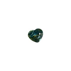 1.01ct Bi Color Blue Green Australian Sapphire No Heat Heart Cut IGI Certified