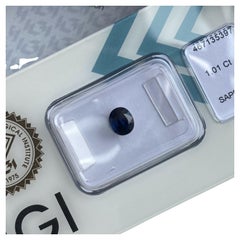 1.01ct Deep Blue Untreated Sapphire Rare IGI Certified Oval Cut Loose Rare Gem