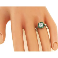1.01 Carat Diamond Emerald Engagement Ring