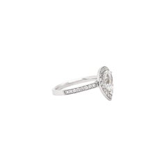 1.01 Carat G SI1 Pear Shape Diamond Halo 18 Carat White Gold Engagement Ring