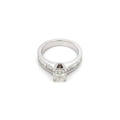 1.01ct H VS1 Square Emerald Cut Diamond Platinum Engagement Ring