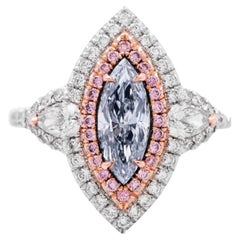 1 Karat GIA Hellblauer Marquise Diamantring