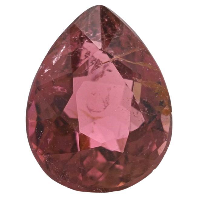 1.01ct Loose Tourmaline Gemstone - Purplish Pink Pear Cut For Sale