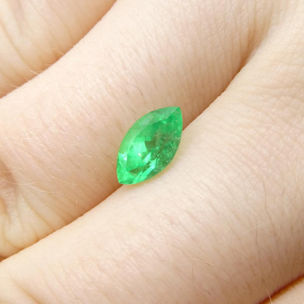 1.01ct Marquise Green Emerald from Colombia For Sale 8