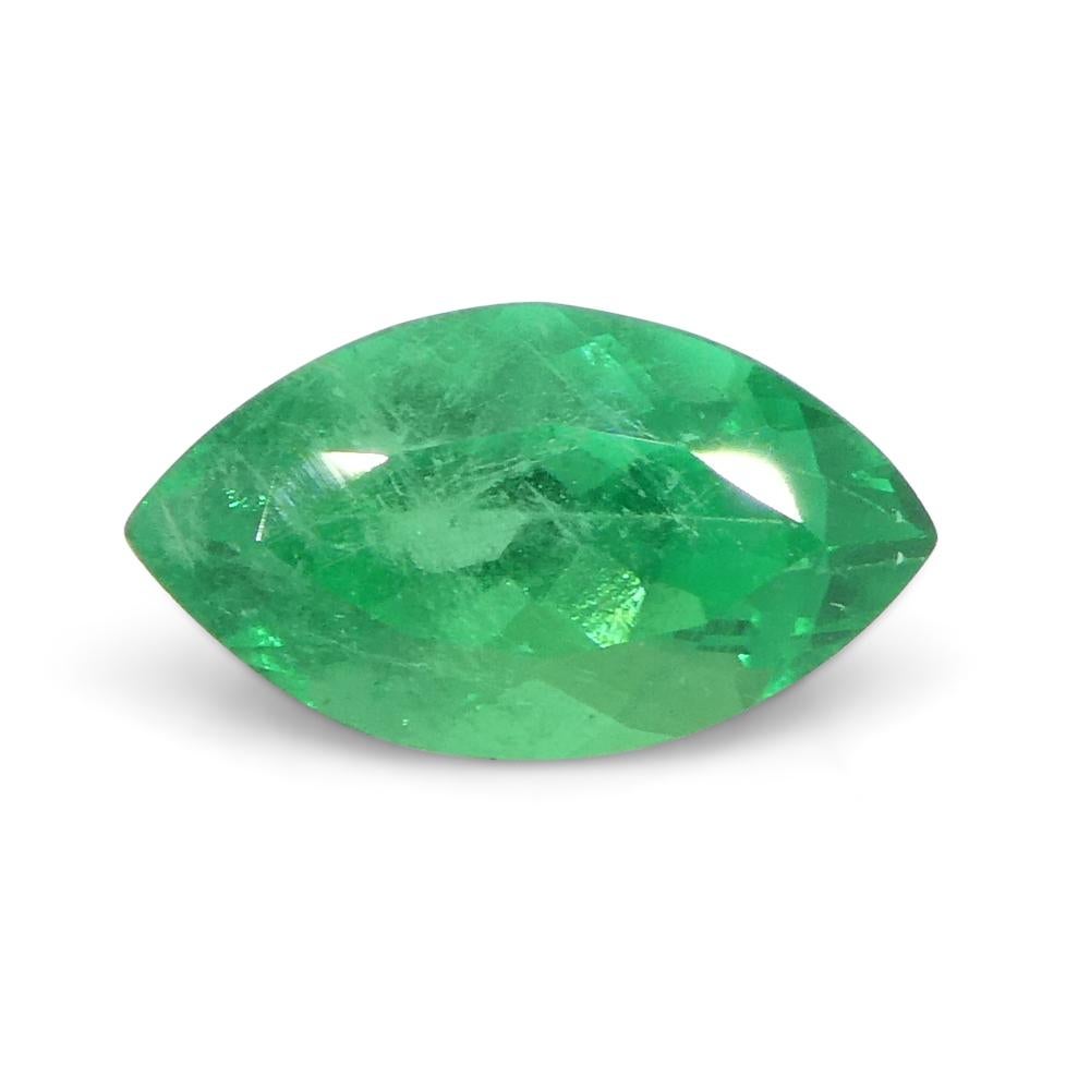 Women's or Men's 1.01ct Marquise Green Emerald from Colombia For Sale