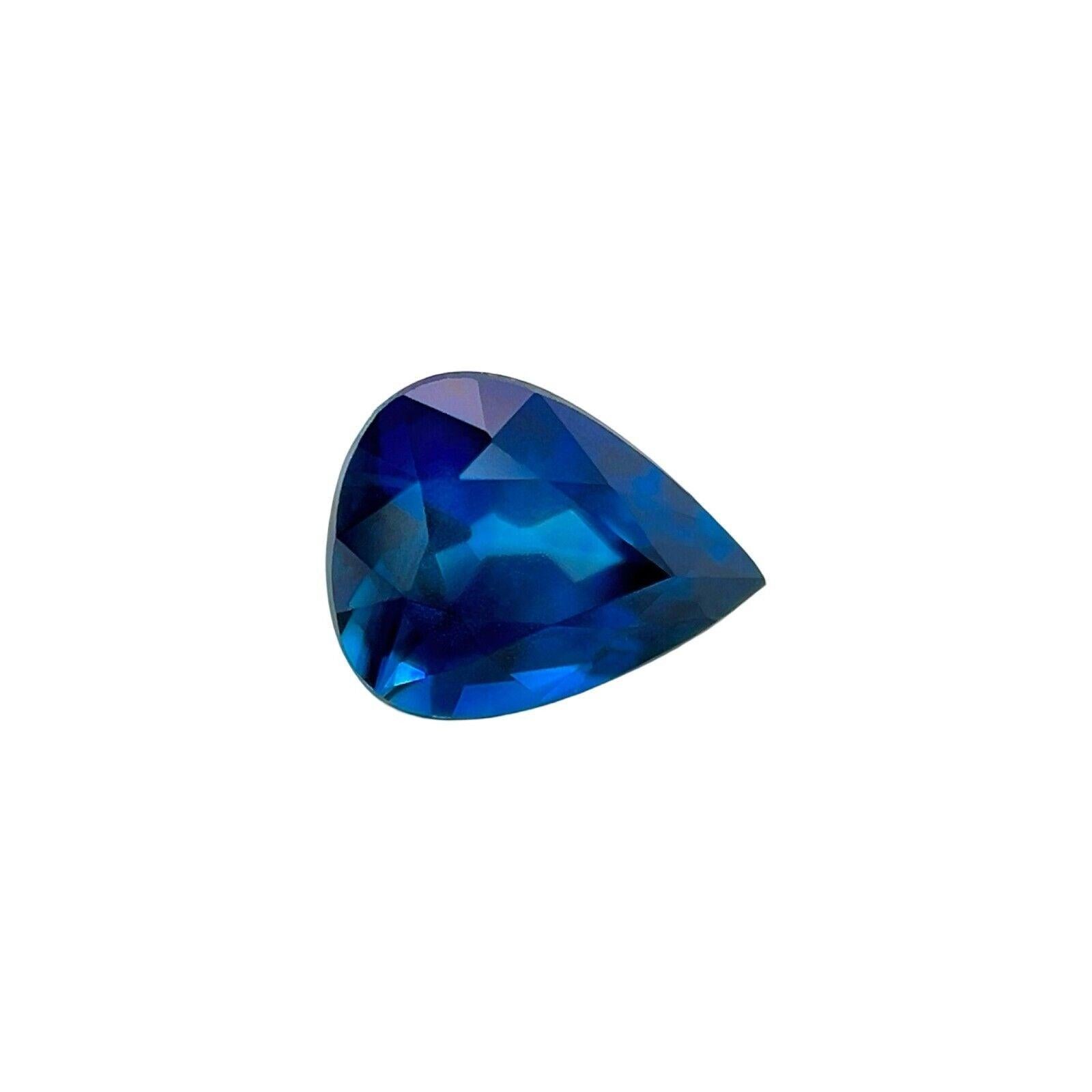 1,01 ct Zafiro azul profundo natural corte lágrima pera 6,8x5,3mm Gema VVS
 
 Gema de zafiro azul profundo natural.
 1,01 quilates con un fino color azul real profundo. También tiene una claridad excelente, una piedra muy limpia VVS.
 Calentado de