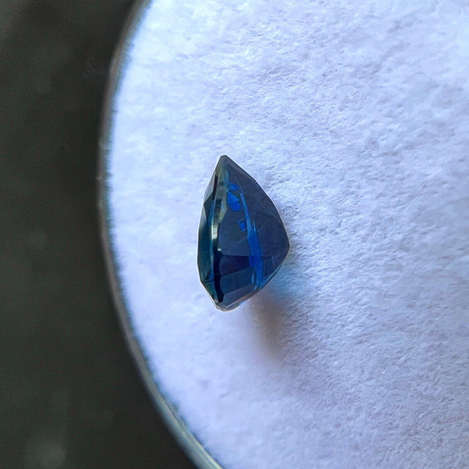 Femenino o masculino 1,01 ct Zafiro azul profundo natural corte lágrima pera 6,8x5,3mm Gema VVS en venta