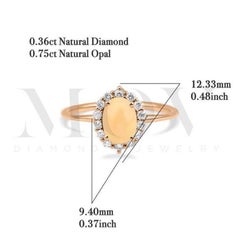 1.01ct Opal And Diamond Halo Ring