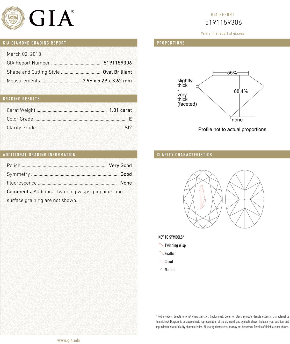 Diamond engagement ring, centering a colorless oval brilliant-cut diamond weighing 1.01 carats with a partway round brilliant-cut diamond-set band, in polished 18k white gold.

Fourteen diamond accents weighing 0.30 total carats
Accompanied by the