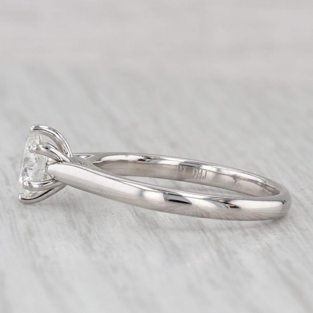 Femenino o masculino 1,01 ct Diamante Brillante Redondo VVS2 Anillo de Compromiso Solitario Platino GIA en venta