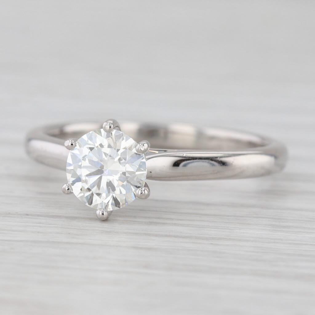 1.01ct Round Brilliant VVS2 Diamond Solitaire Engagement Ring Platinum GIA