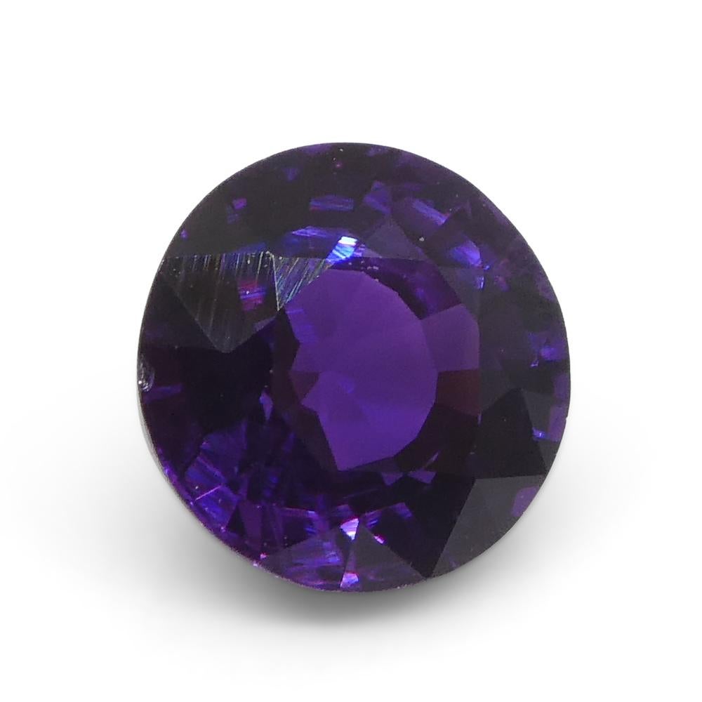 1.01ct Round Purple Sapphire from East Africa, Unheated For Sale 5