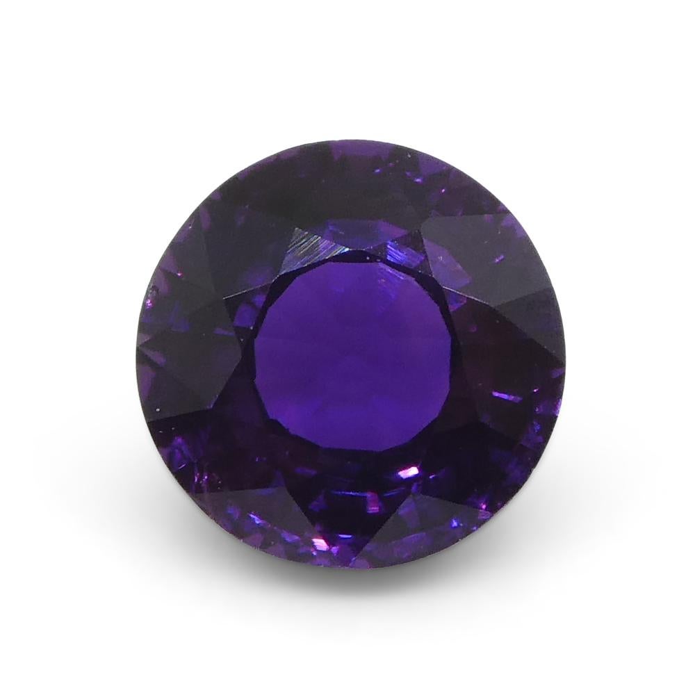 1.01ct Round Purple Sapphire from East Africa, Unheated For Sale 8