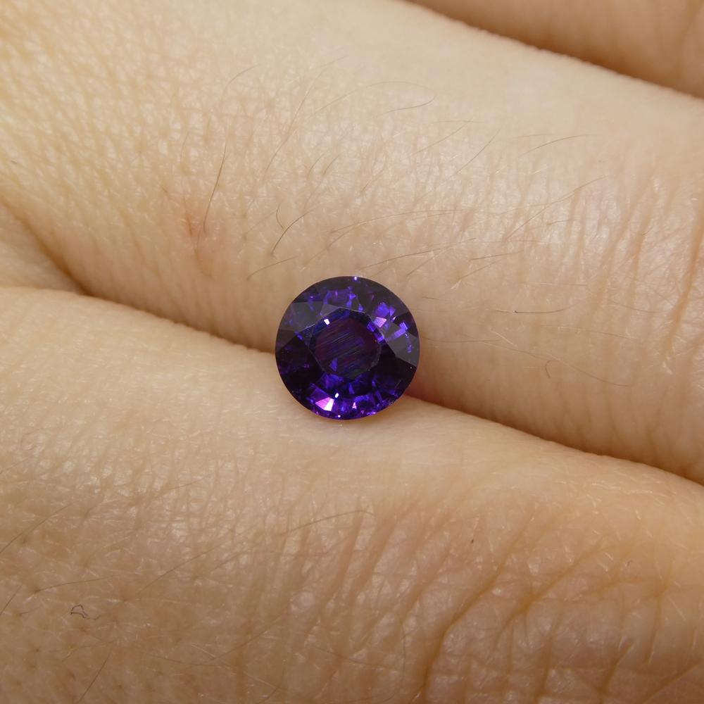 1.01ct Round Purple Sapphire from East Africa, Unheated For Sale 9
