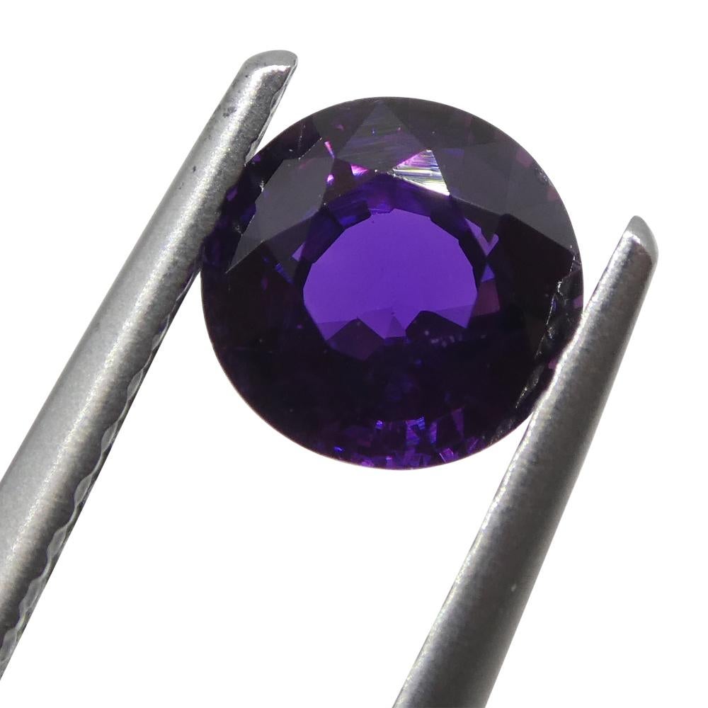 1.01ct Round Purple Sapphire from East Africa, Unheated In New Condition For Sale In Toronto, Ontario