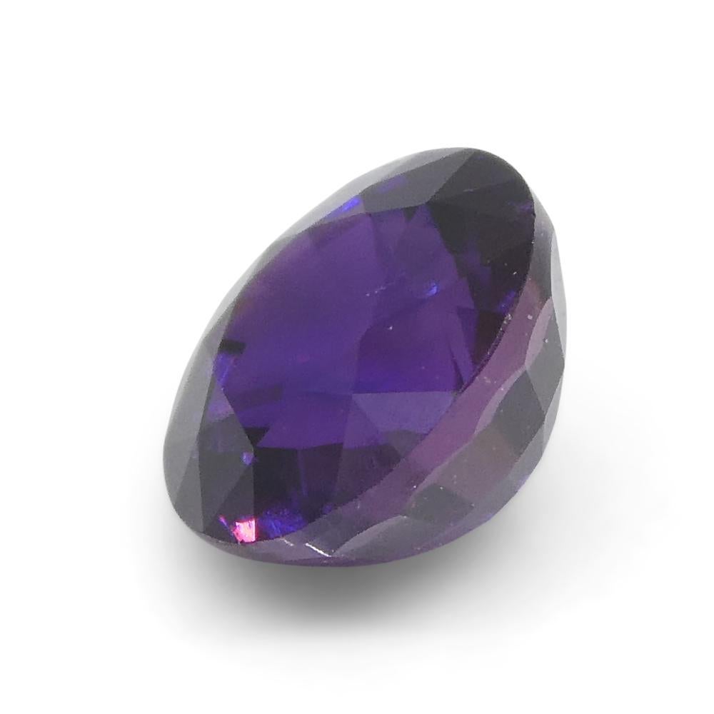 1.01ct Round Purple Sapphire from East Africa, Unheated For Sale 1