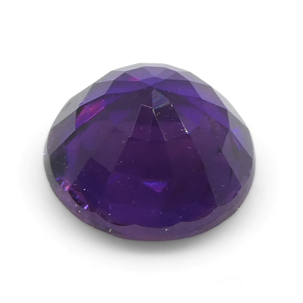 1.01ct Round Purple Sapphire from East Africa, Unheated For Sale 4