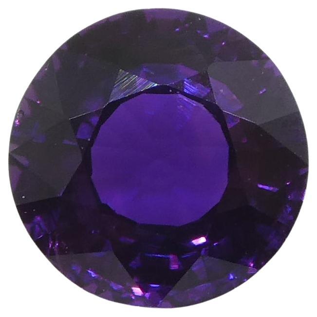 1.01ct Round Purple Sapphire from East Africa, Unheated For Sale