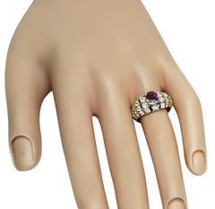 1.01ct Ruby 1.85ct Diamond Gold Ring
