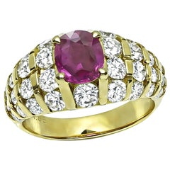 Bague en or 1,01ct Rubis 1,85ct Diamant