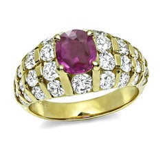 1.01ct Ruby 1.85ct Diamond Gold Ring