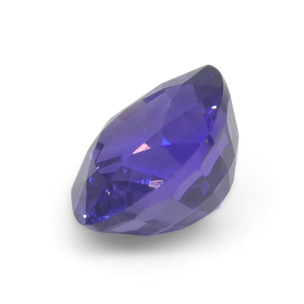 1.01ct Square Cushion Purple Sapphire from Madagascar Unheated For Sale 6