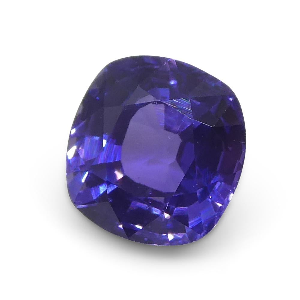 1.01ct Square Cushion Purple Sapphire from Madagascar Unheated For Sale 7