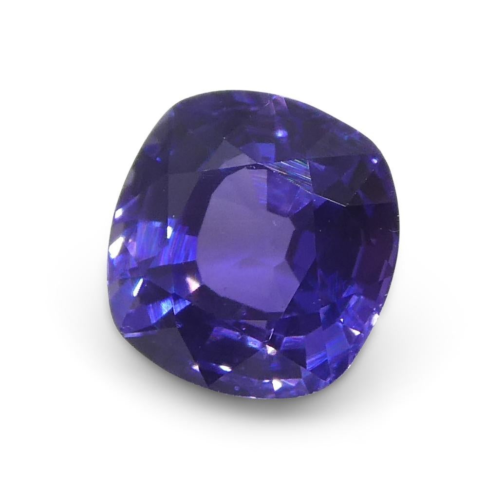 1.01ct Square Cushion Purple Sapphire from Madagascar Unheated For Sale 6
