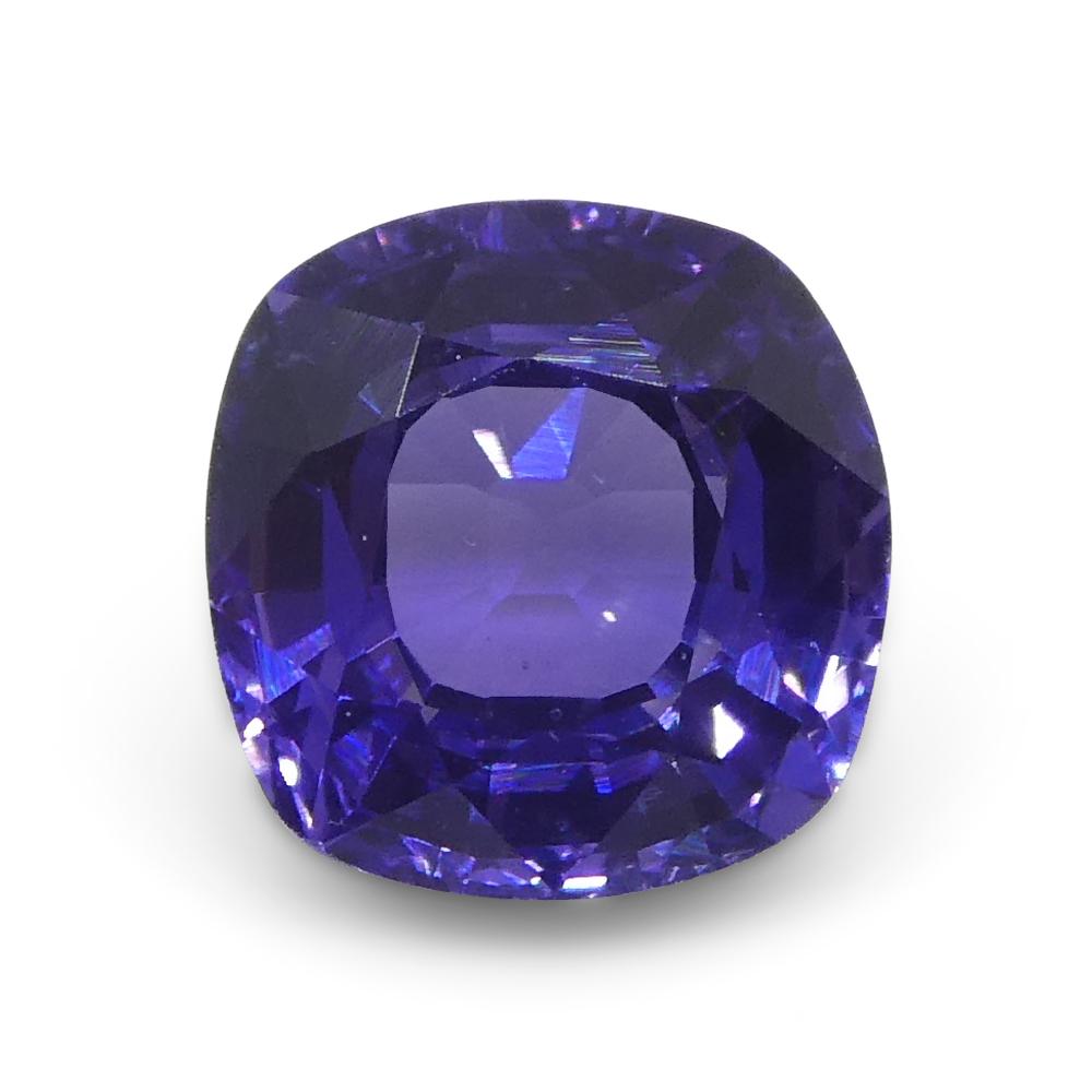 1.01ct Square Cushion Purple Sapphire from Madagascar Unheated In New Condition For Sale In Toronto, Ontario