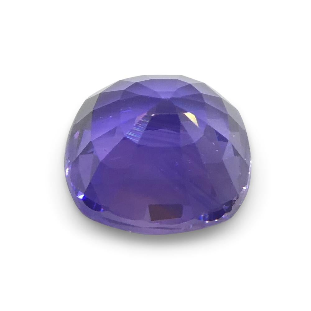 1.01ct Square Cushion Purple Sapphire from Madagascar Unheated For Sale 1