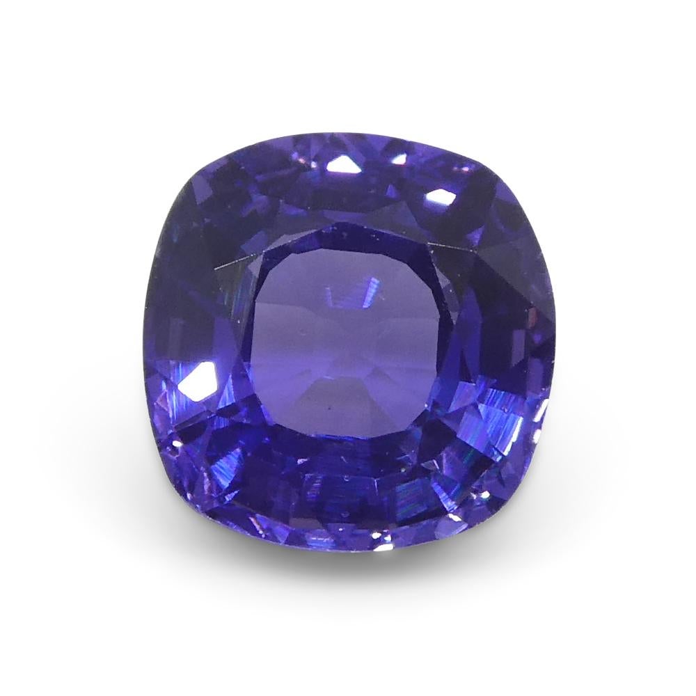 1.01ct Square Cushion Purple Sapphire from Madagascar Unheated For Sale 2