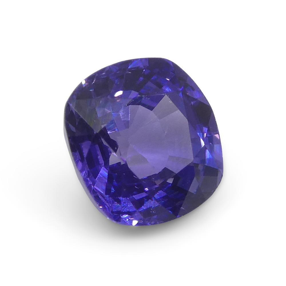 1.01ct Square Cushion Purple Sapphire from Madagascar Unheated For Sale 3